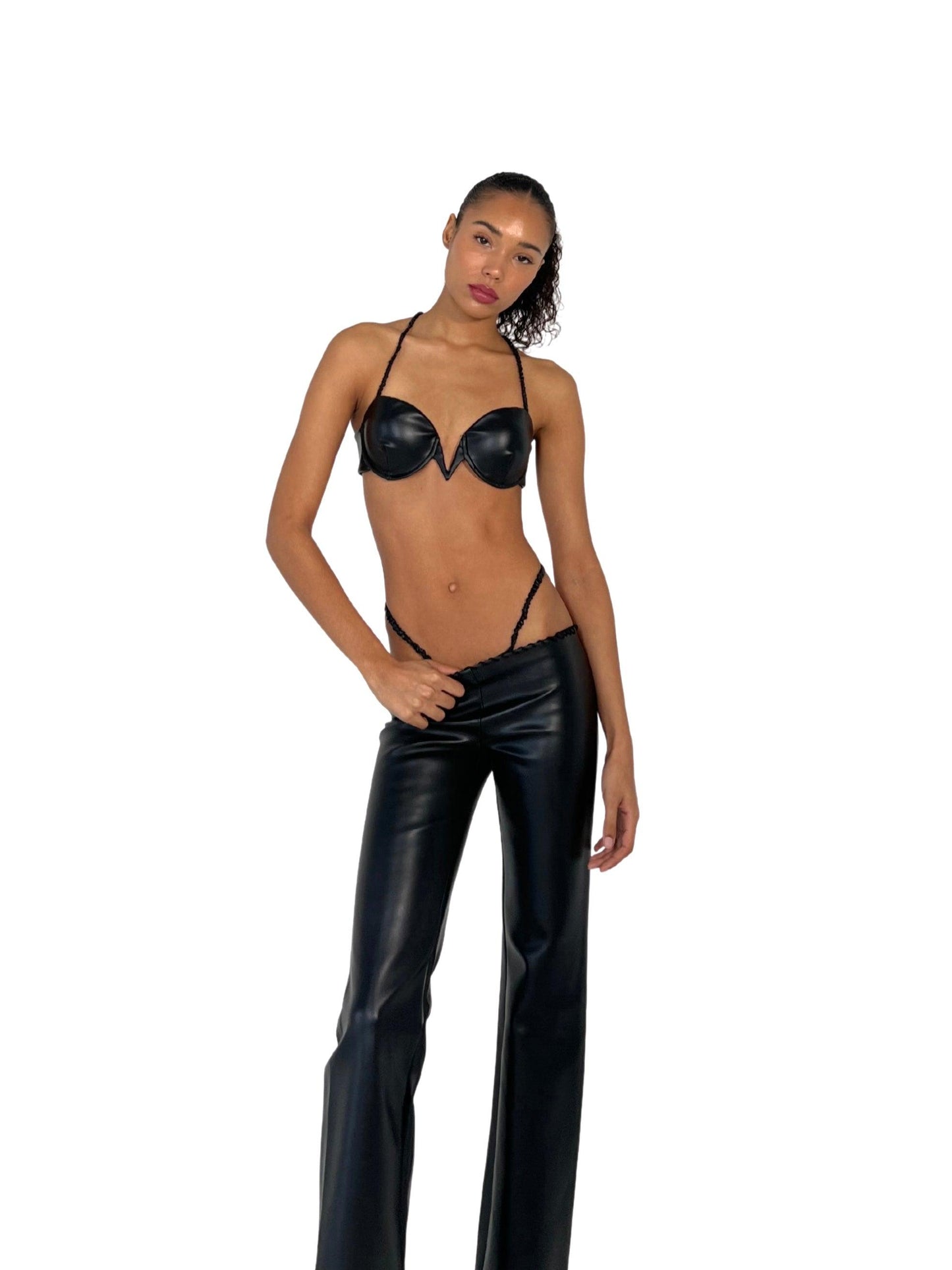 LOW RISE LEATHER CREST PANTS - SIREN THE BRAND
